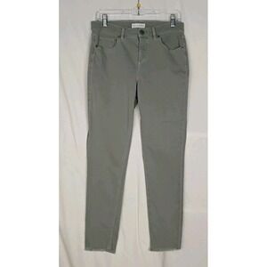 Loft Womens Modern Skinny Crop Jeans 27/4 Green Cotton Mid-Rise Frayed Hem Denim
